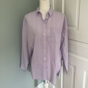Madewell Lavender Button-Up Shirt Oversized Size Medium